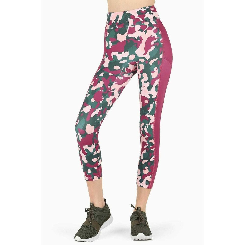 Blackmilk cameowflauge cat active leggings XL pink camo 7/8 cropped